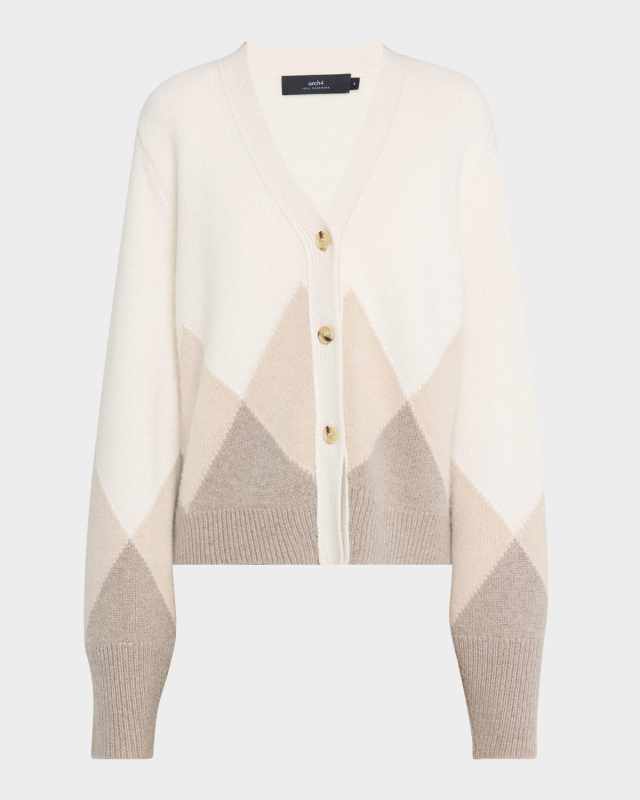 Lydia Intarsia Cashmere Cardigan